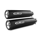 Miller Dakota Euro 3 Slip-On Mufflers for Harley 15-16 Dyna Low Rider S / Matte Black / Straight Matte Black  - Customhoj