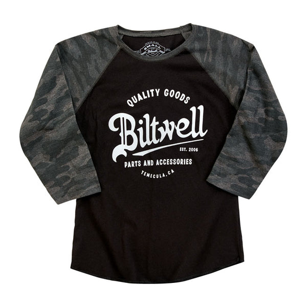 Biltwell Damski longsleeve baseballowy Script