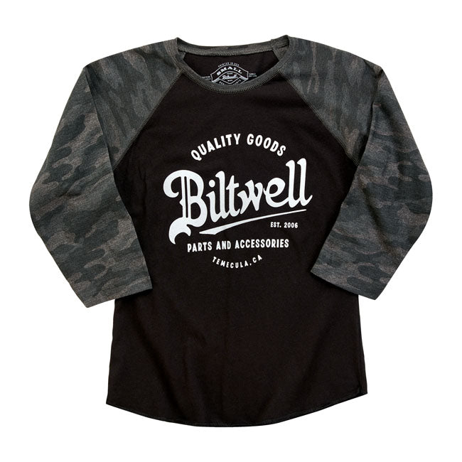 Biltwell Damski longsleeve baseballowy Script