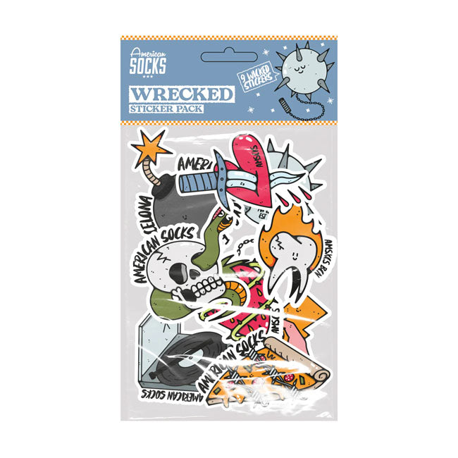 American Socks Zestaw naklejek Wrecked