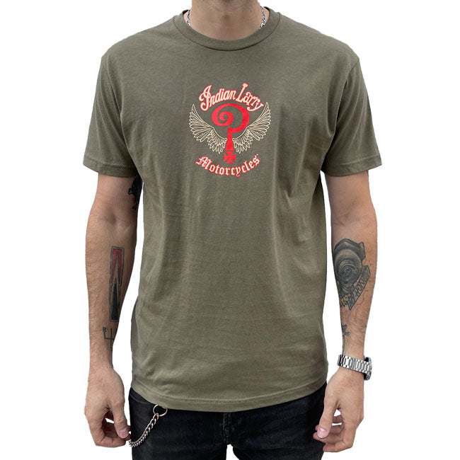 Indian Koszulka Larry Military z zielonym logo