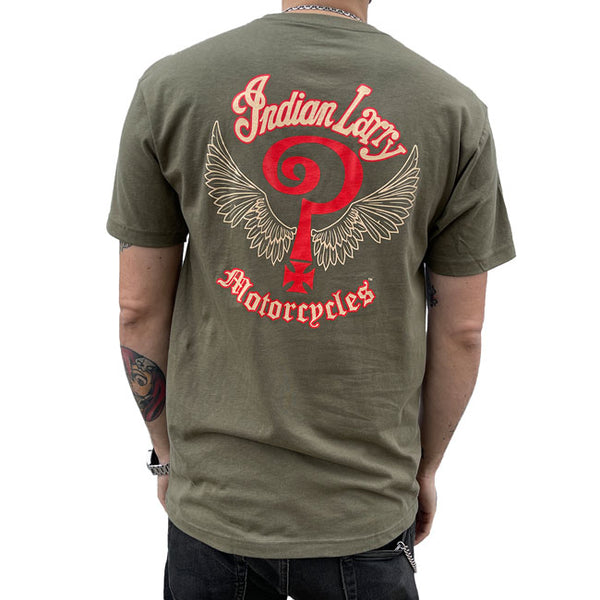 Indian Koszulka Larry Military z zielonym logo