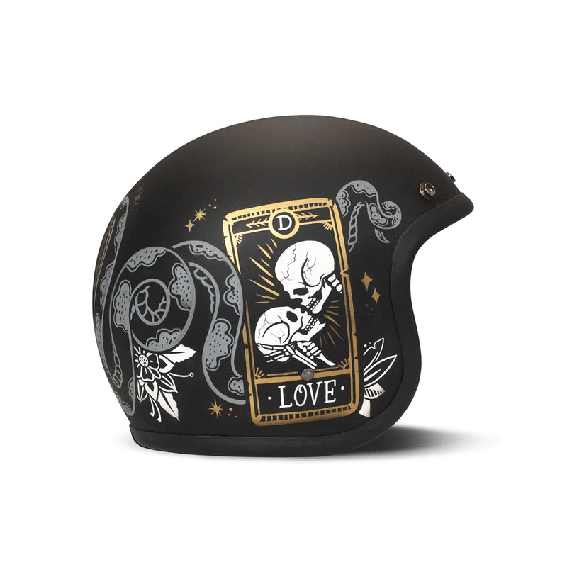 DMD Otwarty kask motocyklowy z grafiką retro