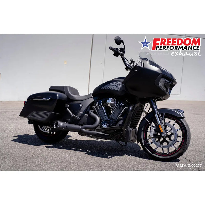 Freedom Performance Wydech Shorty Turn Out Straight Cut 2-into-1 dla motocykli Indian