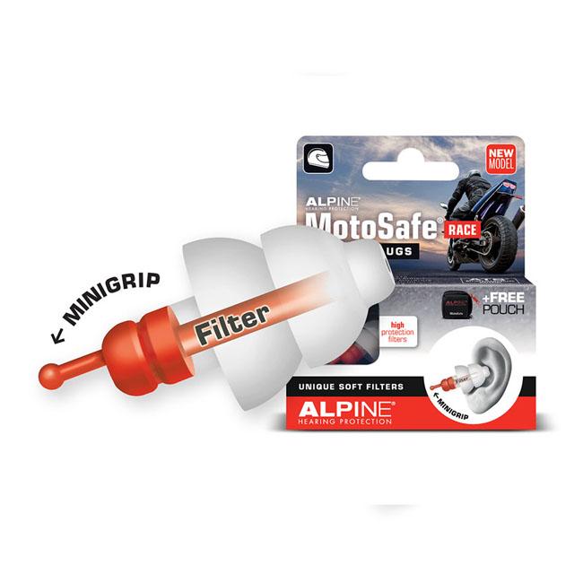 Alpine Motosafe Race Earplugs with Mini Grip