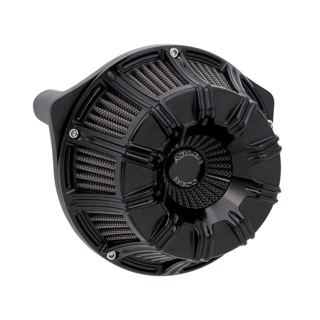 Arlen Ness Inverted Air Cleaner 10 - Gauge for Harley CV carb: 99 - 06 Twin Cam; Delphi inj.: 01 - 15 Softail; 04 - 17 Dyna (excl. 2017 FXDLS); 02 - 07 FLT, Touring Black - Customhoj