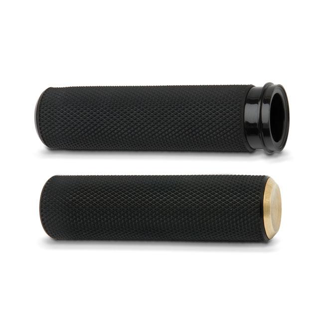 Arlen Ness Knurled Fusion Motorcycle Grips HD Brass