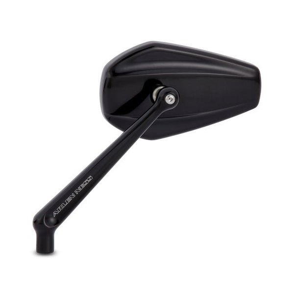 Arlen Ness Mini Stocker Motorcycle Mirror Black / Left