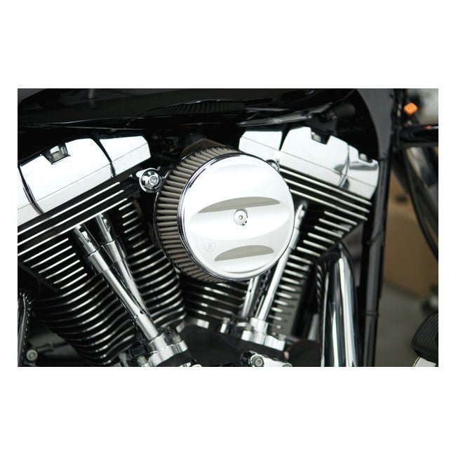 Arlen Ness Stage 1 Billet Sucker Air Cleaner Scalloped for Harley 01-15 Softail; 04-17 Dyna (excl. 2017 FXDLS); 02-07 FLT/Touring / Chrome