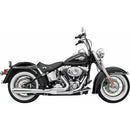 Bassani Road Rage Long Megaphone 2-into-1 Exhaust System for Harley 86-17 Softail (excl. Breakout / CVO) / Chrome  - Customhoj