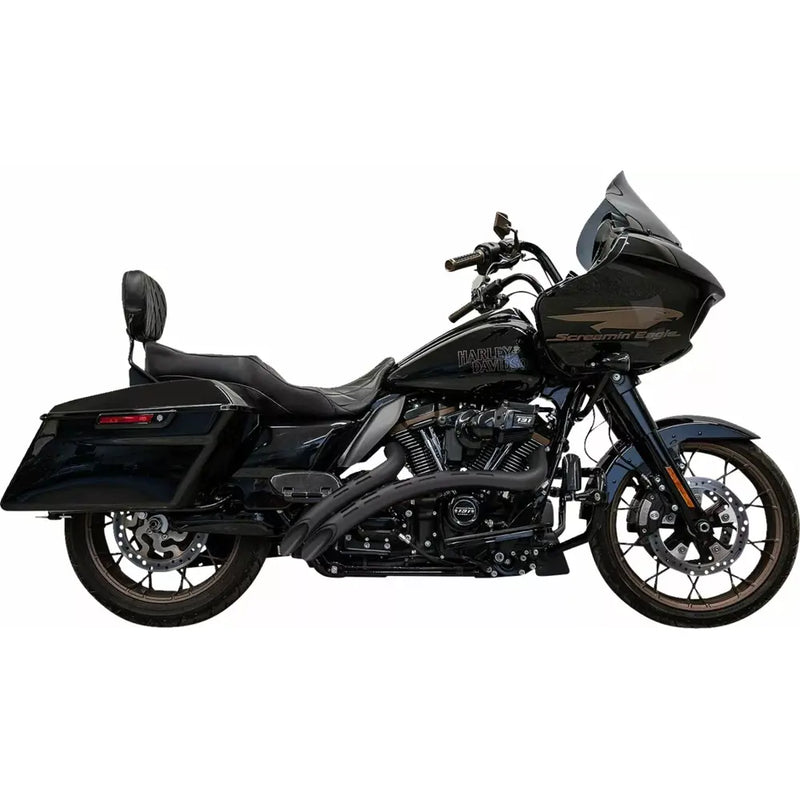 Bassani Sweeper Radial Exhaust System for Harley 19-24 Touring / Black with black slotted heat shields  - Customhoj