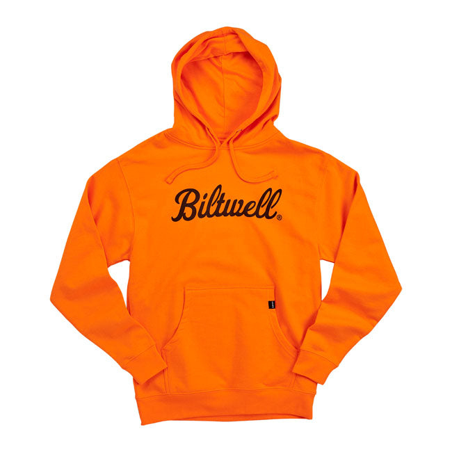 Biltwell Script Pullover Hoodie Hi-vis Orange S