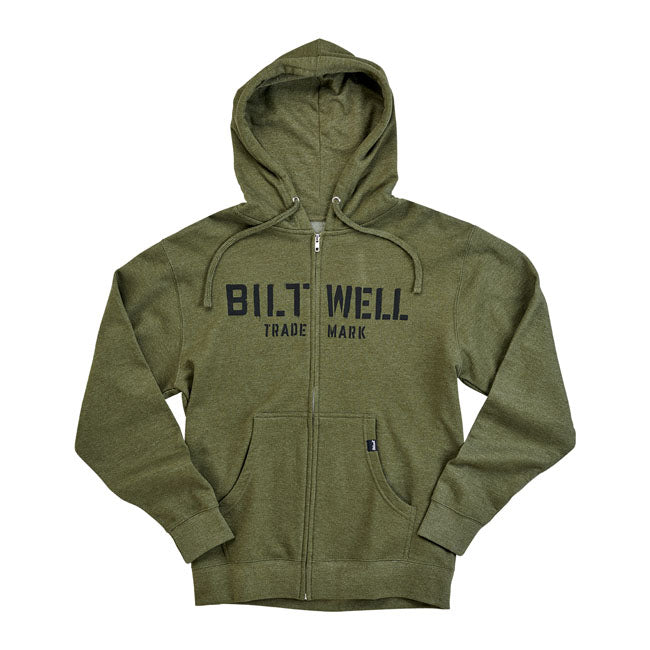 Biltwell Stencip Zip Hoodie Green / S