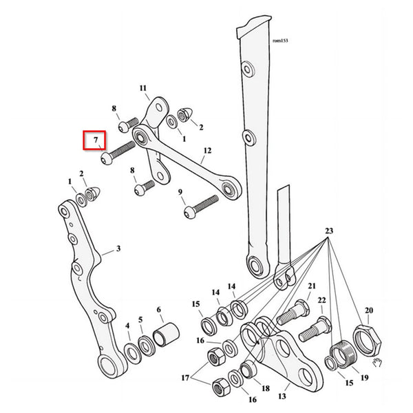 Brake Reaction Link Screw Rear Softail Springer Fork FLSTS 97 - 09 - Customhoj