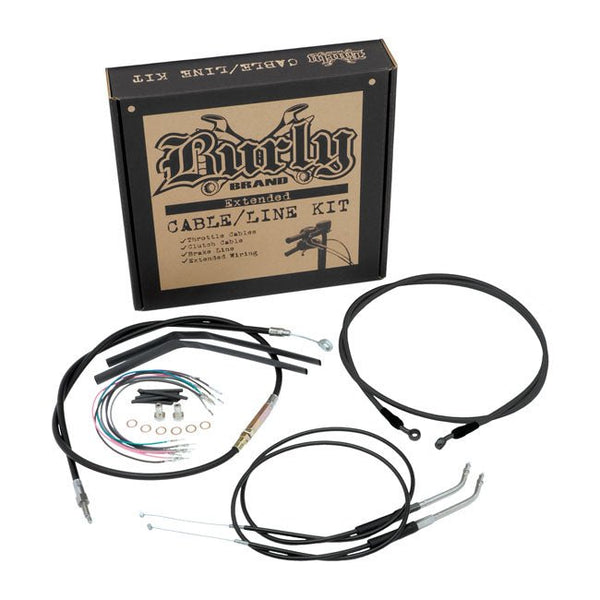 Burly Apehanger Cable/Line Kit for Dyna 12-17 FXD (non-ABS single disc) / 12"