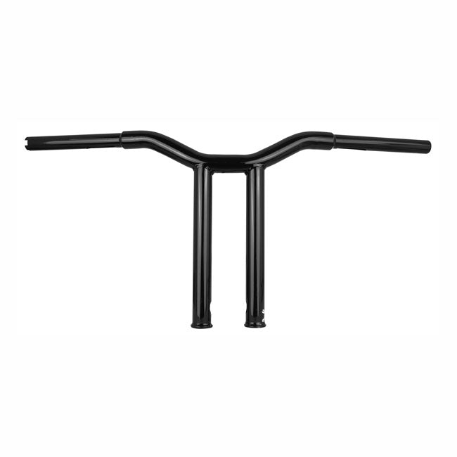 Burly Dominator Straight 1-1/4" T-Bar Handlebars 12” Rise Gloss Black