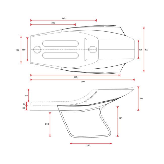 C-Racer Flat Racer SCR141 Seat Dark Brown