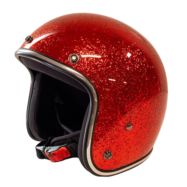 Cavalero Slimline Super Flake Low Profile Open Jet Helmet Red / S (53-54cm)