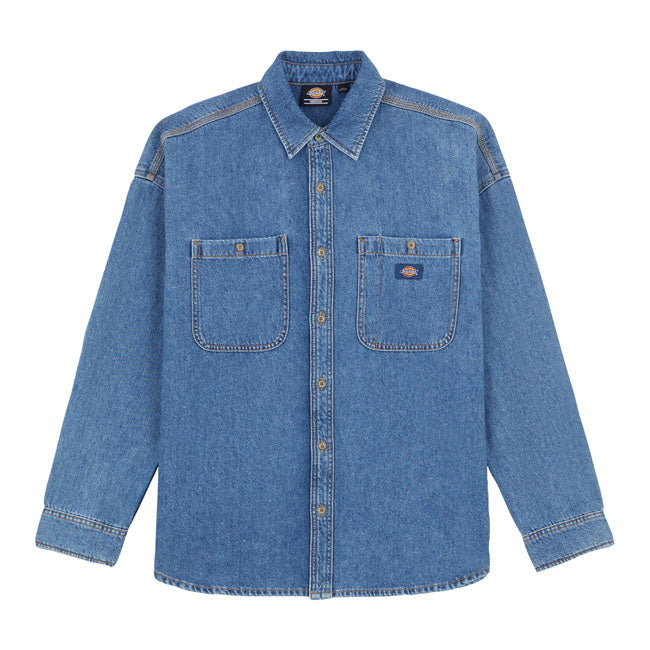 Dickies Houston Shirt Blue / S  - Customhoj