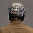 DMD Retro Graphic Open Motorcycle Helmet  - Customhoj