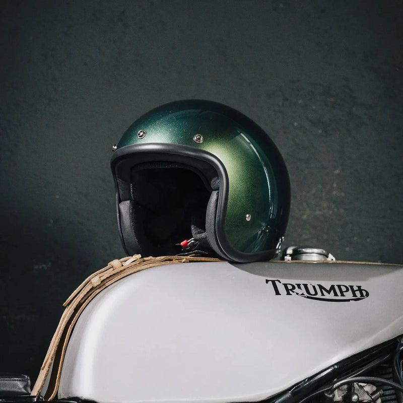 DMD Retro Metallic Open Motorcycle Helmet  - Customhoj