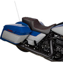 Drag Specialties Performance Predator 2-Up Seat for Harley 08-25 Touring (excl. 23-25 CVO; 24-25 Road Glide / Street Glide) / Double Diamond Black / Red  - Customhoj