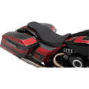 Drag Specialties Predator 2-Up Seat for Harley 08-25 Touring (excl. 23-25 CVO; 24-25 Road Glide / Street Glide) / Diamond Black / Silver  - Customhoj