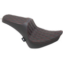 Drag Specialties Predator III Seat for Harley 06-17 Softail Heritage / Deluxe / Diamond Black / Red  - Customhoj