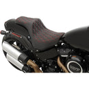 Drag Specialties Predator III Seat for Harley 18-25 Softail Fat Bob / Diamond Black / Red  - Customhoj