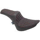 Drag Specialties Predator III Seat for Harley 84-99 Softail / Diamond Black / Red  - Customhoj