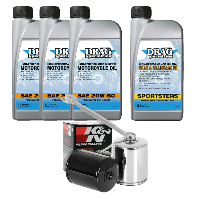 Drag Specialties Service Kit Oils & Filter for Harley Sportster 1984-2022 / Chrome