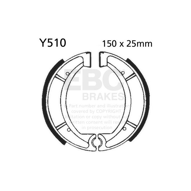 EBC Rear Brake Shoes for Yamaha DT 400 75-77