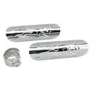 Flaming Skull Universal Motorcycle Exhaust Heat Shield Set  - Customhoj