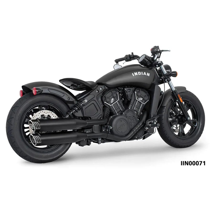 Freedom Performance 4" Slip-On Mufflers for Indian 14-24 Scout / Black / Black Racing End Caps  - Customhoj