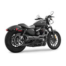 Freedom Performance American Outlaw High 2-into-1 Exhaust for Harley 04-22 XL Sportster / Black / Sculpted Black  - Customhoj