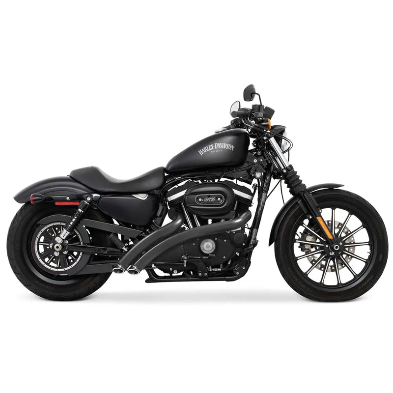 Freedom Performance Radical Radius Slash Cut Exhaust for Harley 04-22 XL Sportster / Black / Sculpted Black  - Customhoj