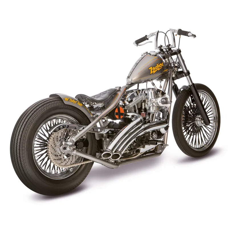 Freedom Performance Radical Radius Slash Cut Exhaust for Harley 04-22 XL Sportster / Chrome / Sculpted Black  - Customhoj