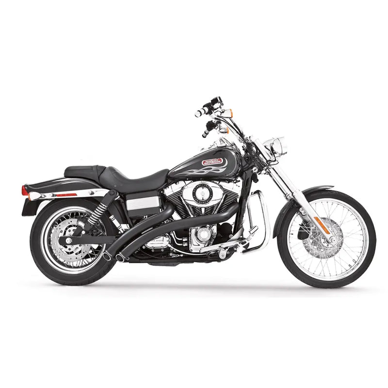 Freedom Performance Radical Radius Slash Cut Exhaust for Harley 06-17 Dyna (excl. FLD) / Black / Sculpted Black  - Customhoj