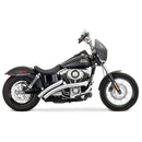 Freedom Performance Radical Radius Straight Star Exhaust for Harley 06-17 Dyna (excl. FLD) / Chrome / Black  - Customhoj