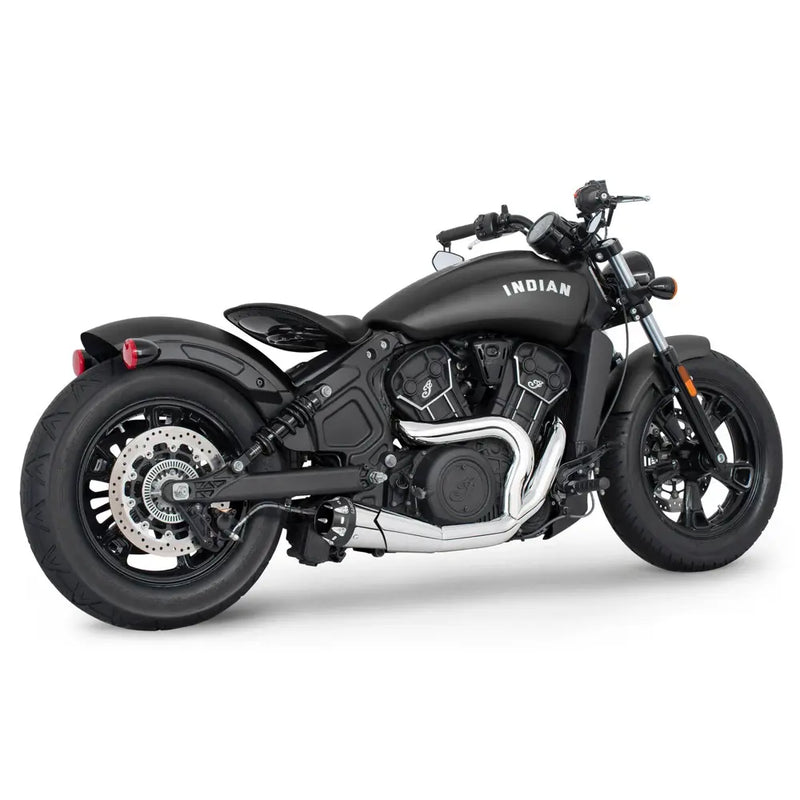 Freedom Performance Shorty American Outlaw 2-into-1 Exhaust for Indian 15-24 Scout / Chrome / Sculpted Black  - Customhoj