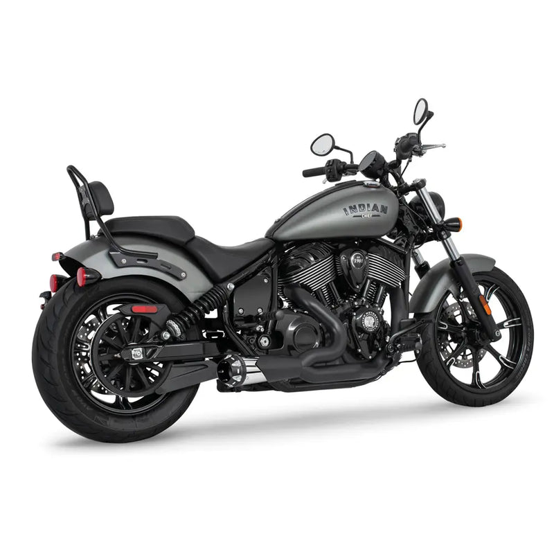 Freedom Performance Shorty American Outlaw 2-into-1 Exhaust for Indian 22-25 Chief / Black/Chrome / Sculpted Black  - Customhoj