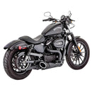 Freedom Performance Shorty Combat 2-into-1 Exhaust for Harley 04-22 XL Sportster / Black / Sculpted Black  - Customhoj