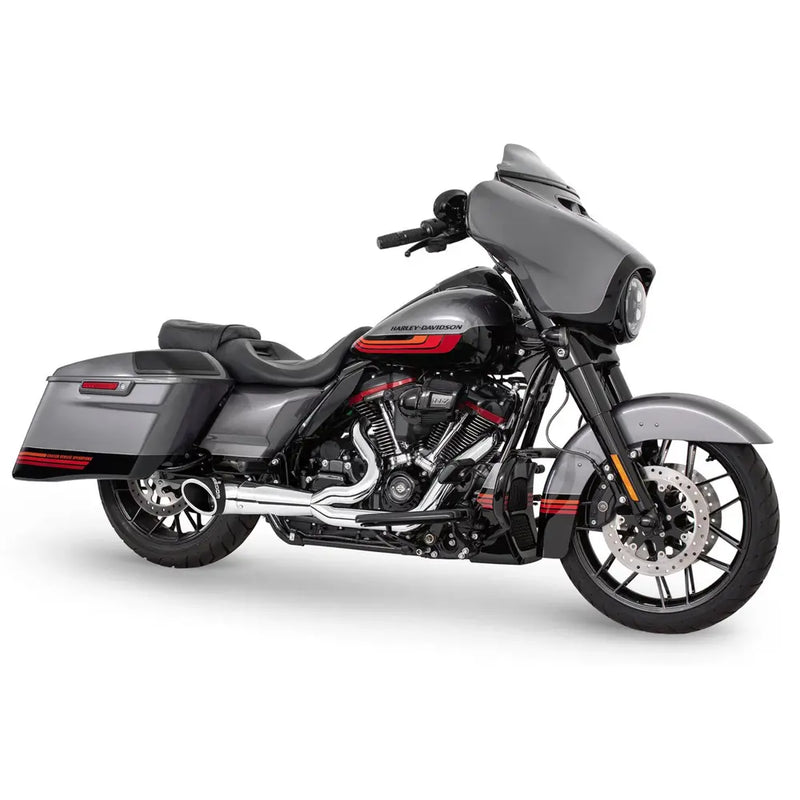Freedom Performance Shorty Turn Out 2-into-1 Exhaust for Harley 17-25 Touring / Chrome / Sculpted Black  - Customhoj