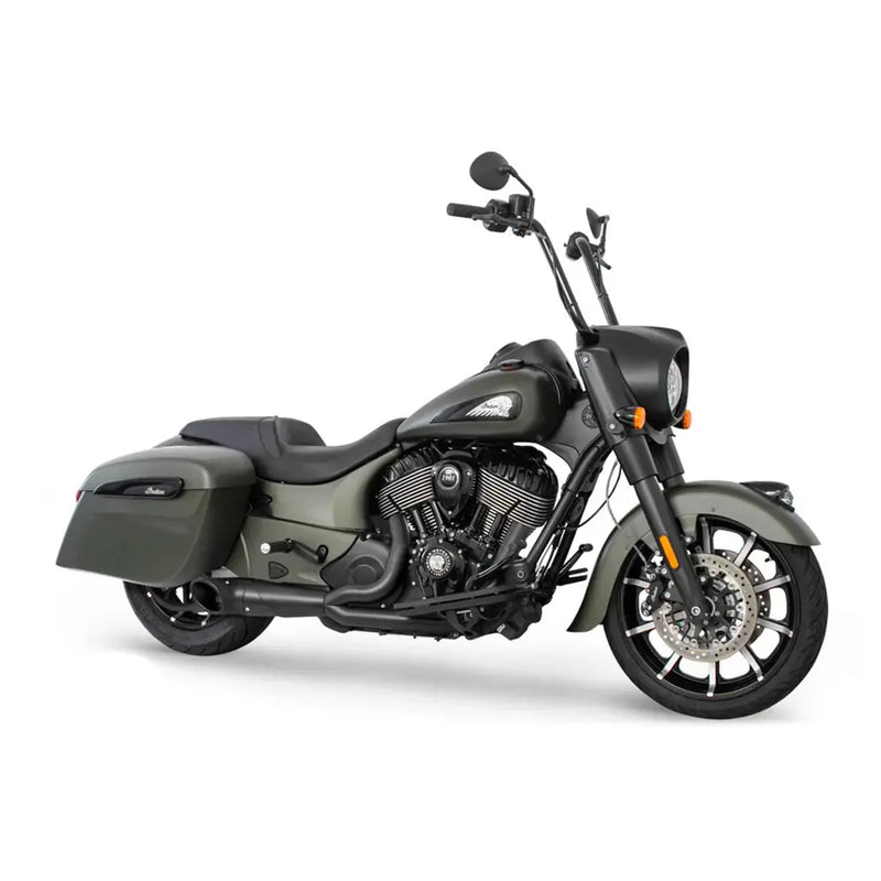 Freedom Performance Shorty Turn Out Slash Cut 2-into-1 Exhaust for Indian 14-25 Roadmaster / Springfield / Black / Black  - Customhoj