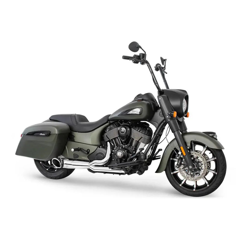 Freedom Performance Shorty Turn Out Slash Cut 2-into-1 Exhaust for Indian 14-25 Roadmaster / Springfield / Chrome / Sculpted Black  - Customhoj