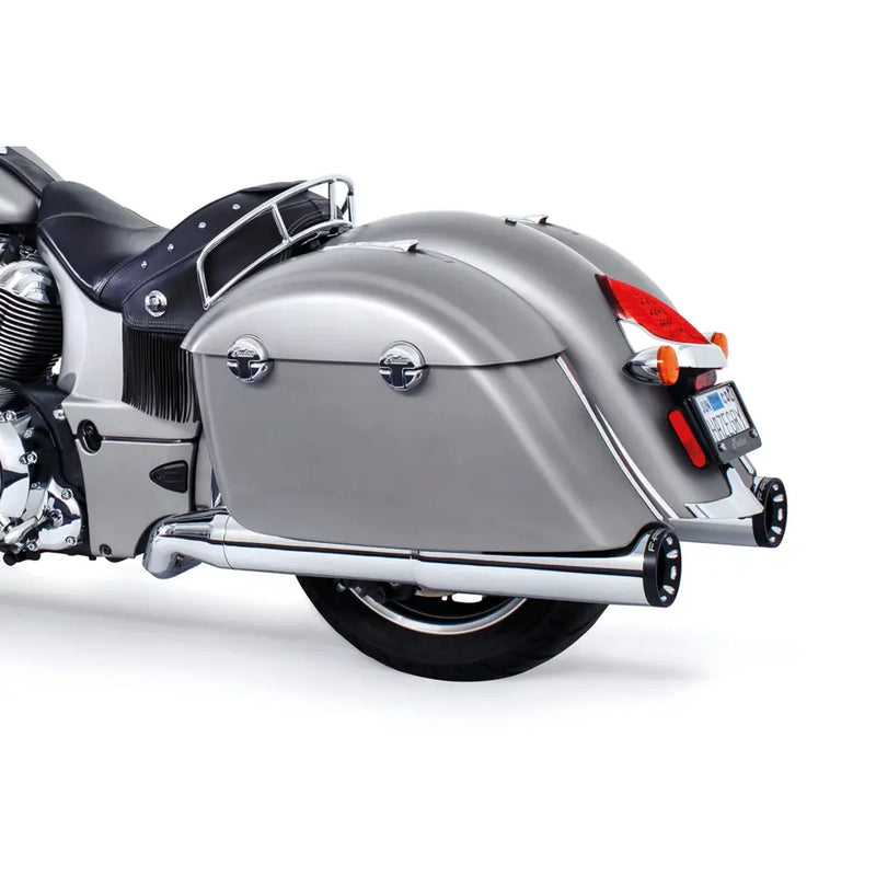 Freedom Performance Union Ghost Muffler for Indian 14-21 Chieftain / Chrome / Straight Cut Sculpted Black  - Customhoj