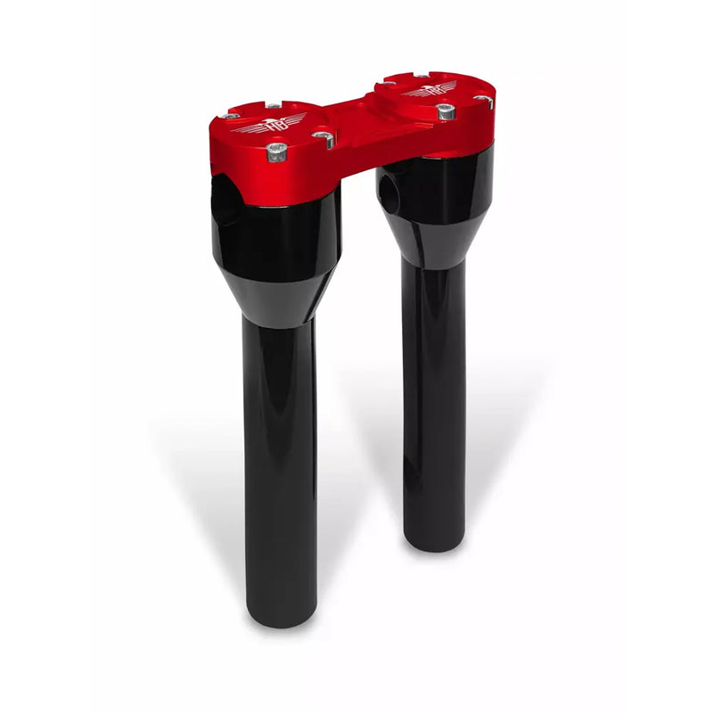 Heinz Bikes Clubstyle Aluminium Fat Bar Handlebar Risers Black / Red / 8" (20.3cm)