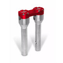 Heinz Bikes Clubstyle Aluminium Fat Bar Handlebar Risers Silver / Red / 10" (25.4cm)