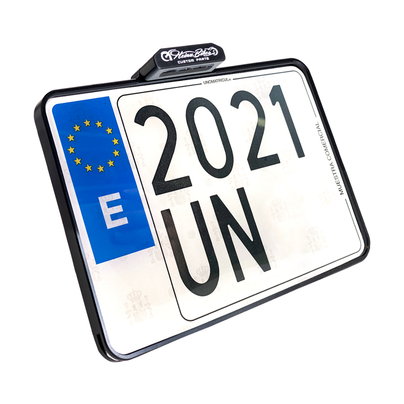 Heinz Bikes Universal Slip-In Motorcycle Licence Plate Frame Spain (220mm wide x 160mm high)