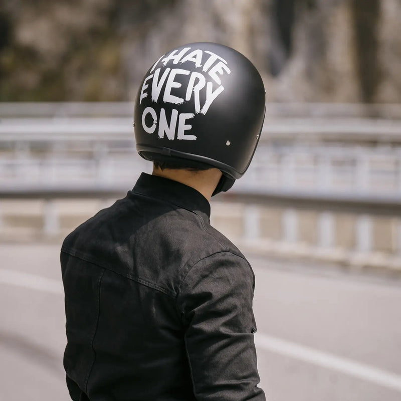 DMD Otwarty kask motocyklowy z grafiką retro
